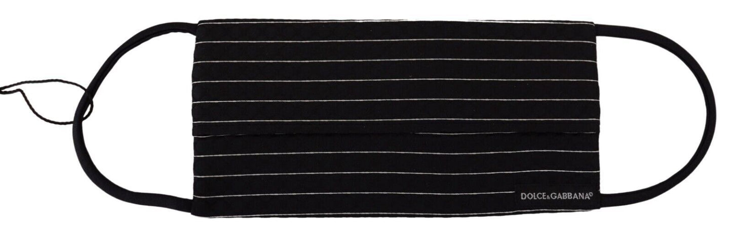 قناع وجه بشريط أذن مرن بخطوط سوداء وبيضاء، مقاس واحد