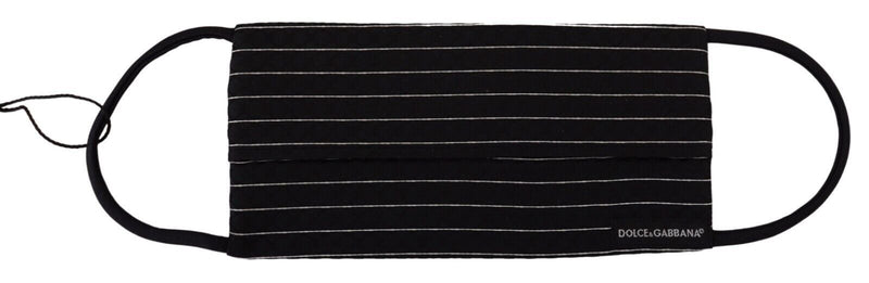 Black White Stripes Elastic Ear Strap One Size Face Mask