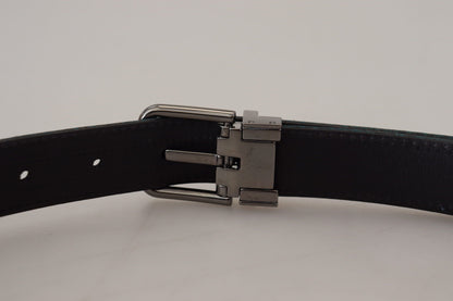 حزام رجالي من المعدن الفضي بتصميم جاكار أزرق مموج