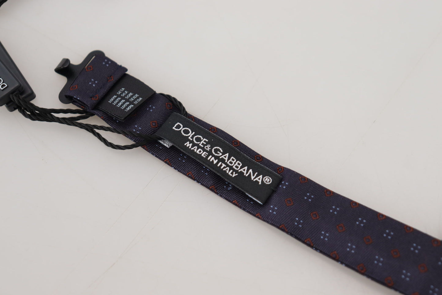 ربطة عنق بابيلون من الحرير بنقشة زرقاء قابلة للتعديل