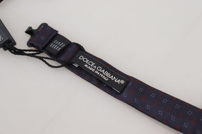 ربطة عنق بابيلون من الحرير بنقشة زرقاء قابلة للتعديل