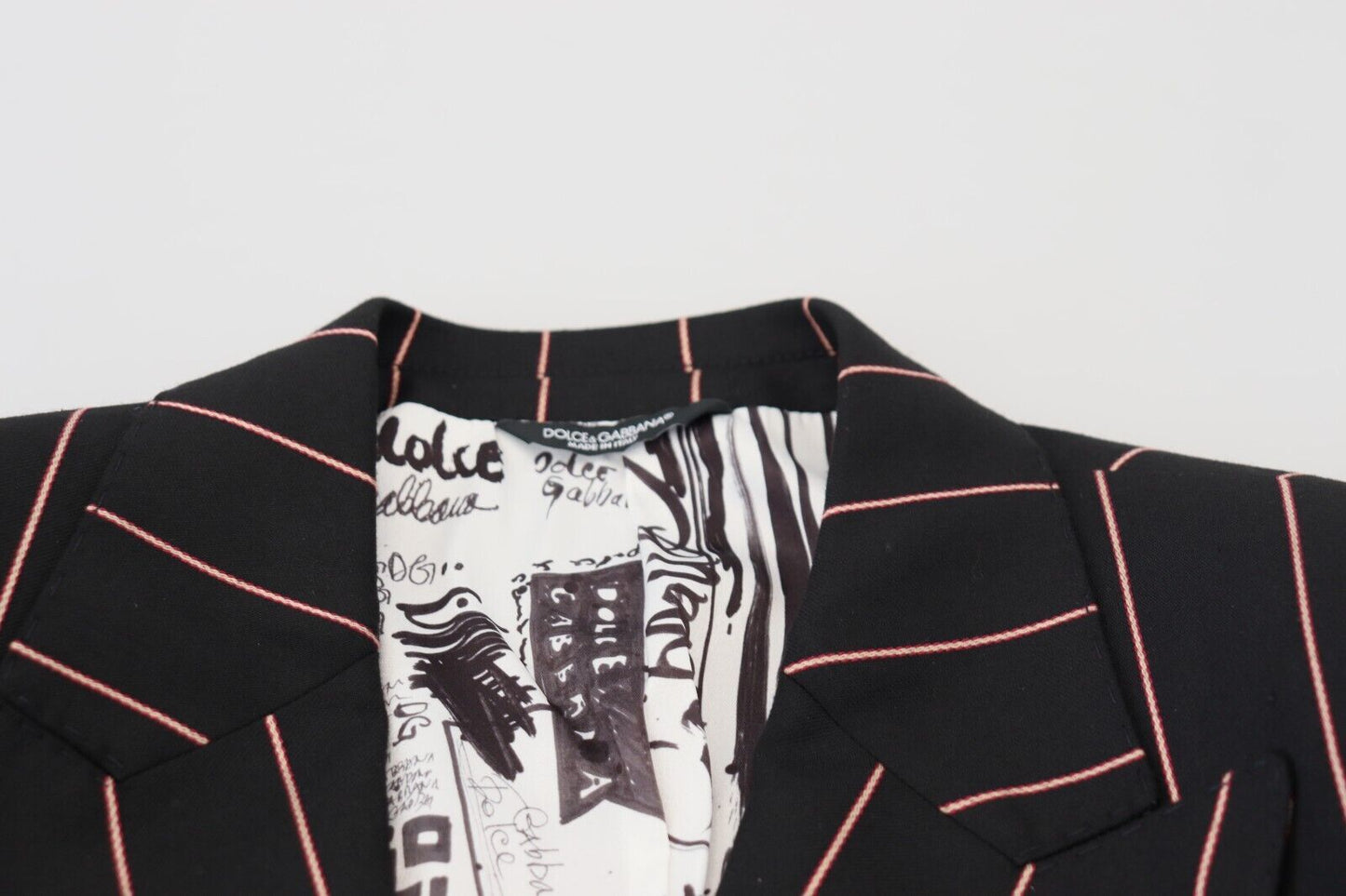 بليزر مزدوج الصدر من الفيسكوز بخطوط سوداء