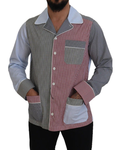 قميص قطني متعدد الألوان بأكمام طويلة