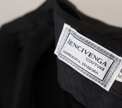 بنطلون رجالي رسمي بقصّة مستقيمة باللون الأسود