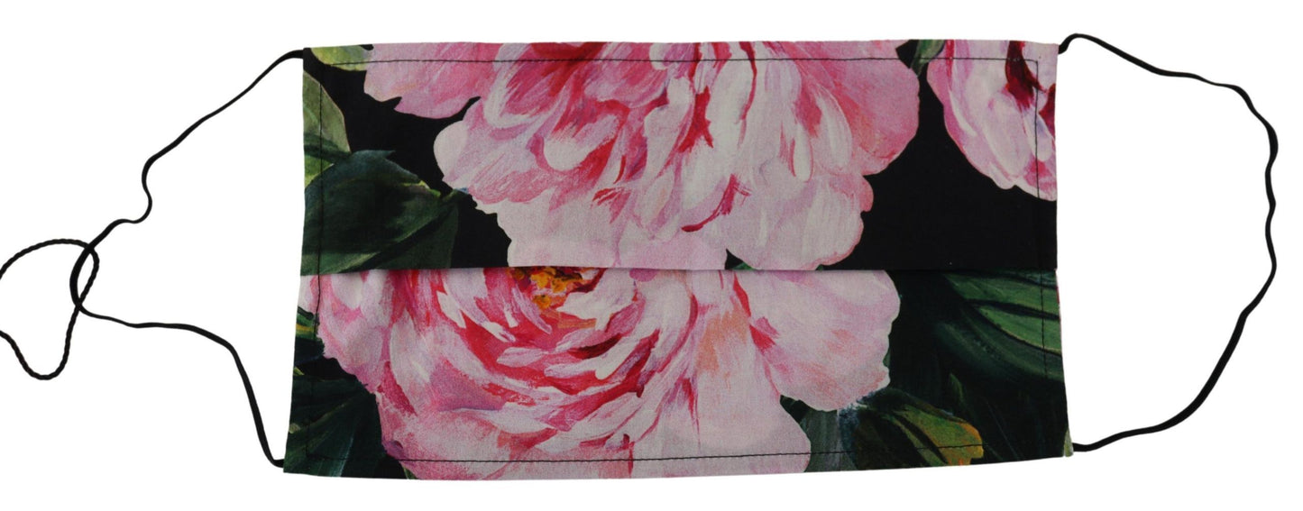 قناع وجه أسود مزهر بحزام أذن مطاطي