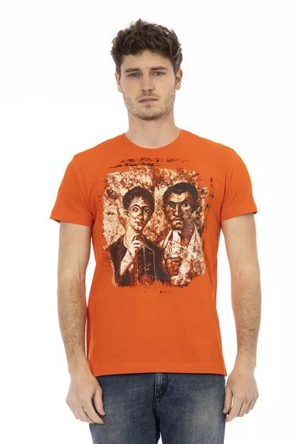 Orange bomulds-T-shirt til mænd