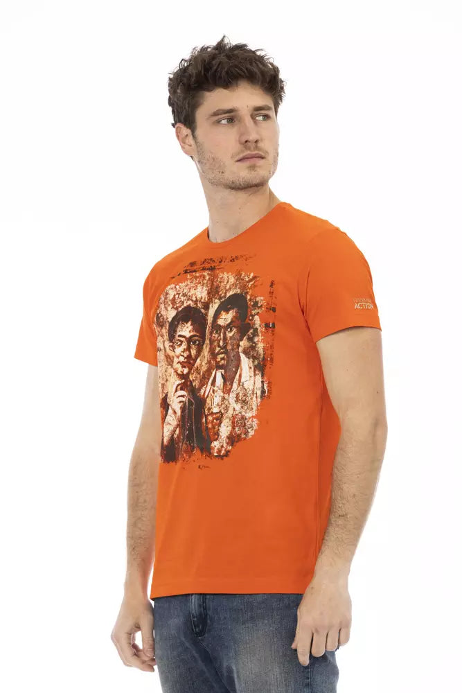 Orange bomulds-T-shirt til mænd