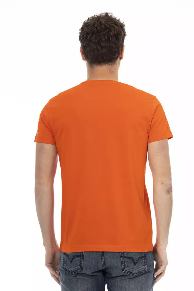 Orange bomulds-T-shirt til mænd
