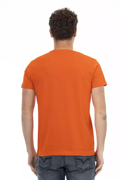 Orange bomulds-T-shirt til mænd