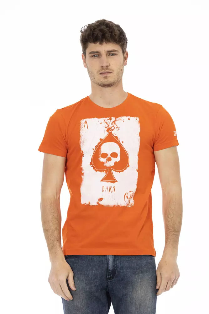 Orange bomulds-T-shirt til mænd