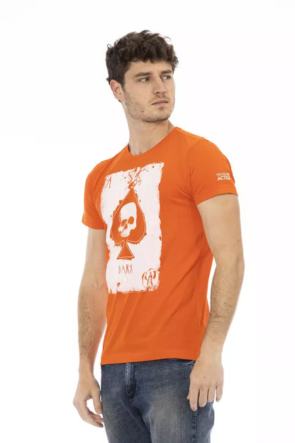 Orange bomulds-T-shirt til mænd