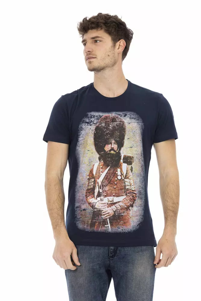 تي شيرت رجالي قطني أزرق