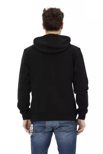 Black Cotton Men's Hooded Sweater