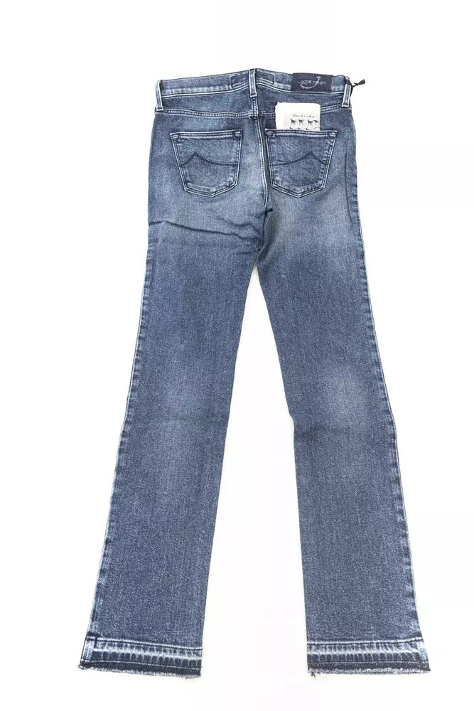 Blå bomulds slim jeans til kvinder