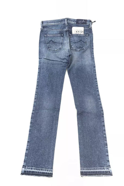 Blå bomulds slim jeans til kvinder