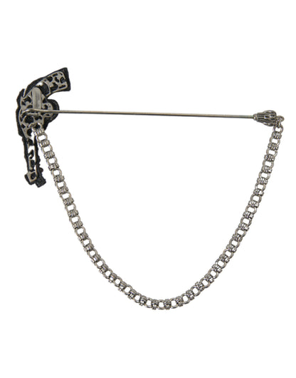 Messing Kobber Silke Revolver Pistol Herre Broche Reversnål
