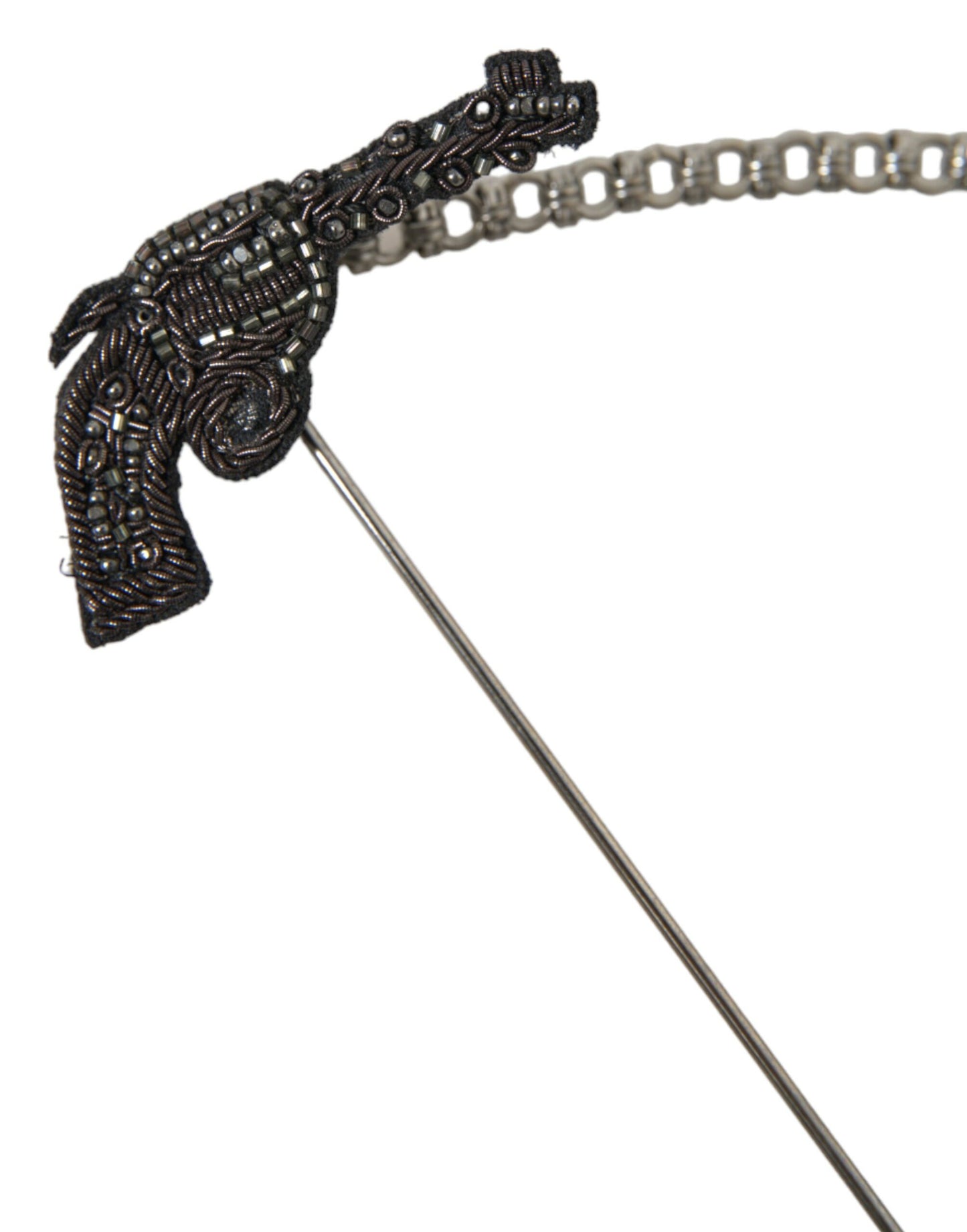 Messing Kobber Silke Revolver Pistol Herre Broche Reversnål