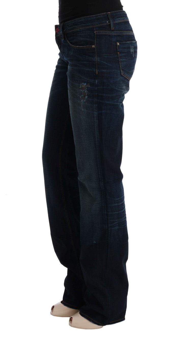 Blå bomuldsjeans med almindelig pasform