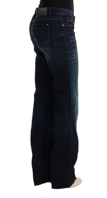 Blå bomuldsjeans med almindelig pasform
