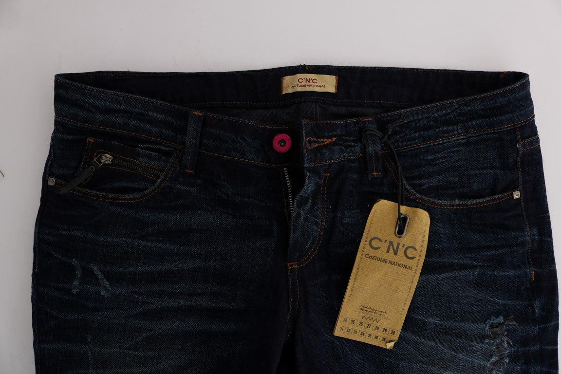 Blå bomuldsjeans med almindelig pasform