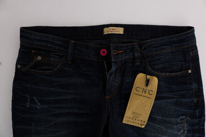 Blå bomuldsjeans med almindelig pasform