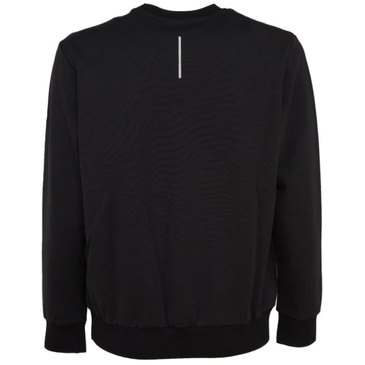 Black Cotton Men Sweater