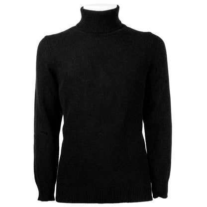 Black Cashmere Men Turtleneck Sweater