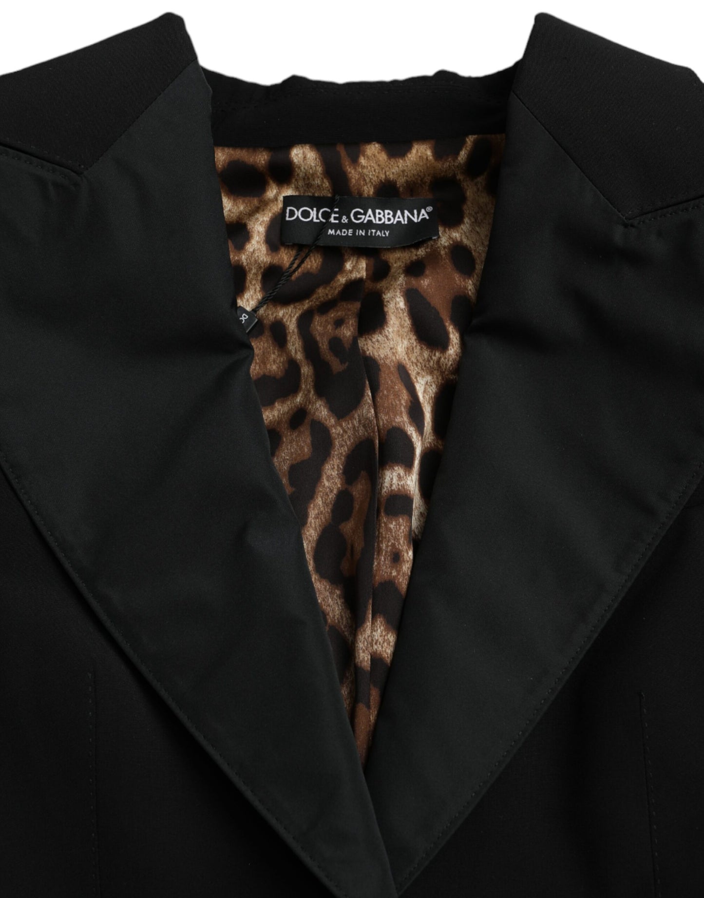 جاكيت قصير بأكمام منفوخة من البوليستر باللون الأسود