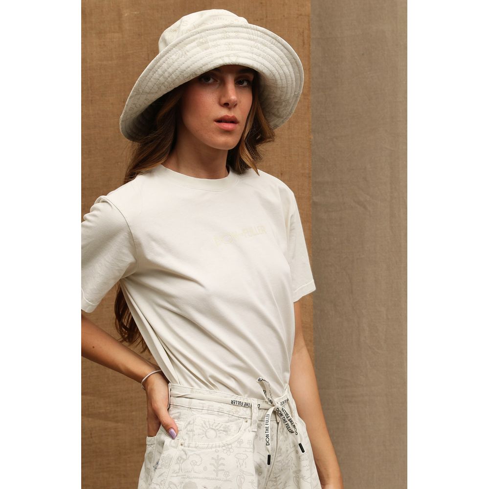 تي شيرت نسائي قطني أبيض