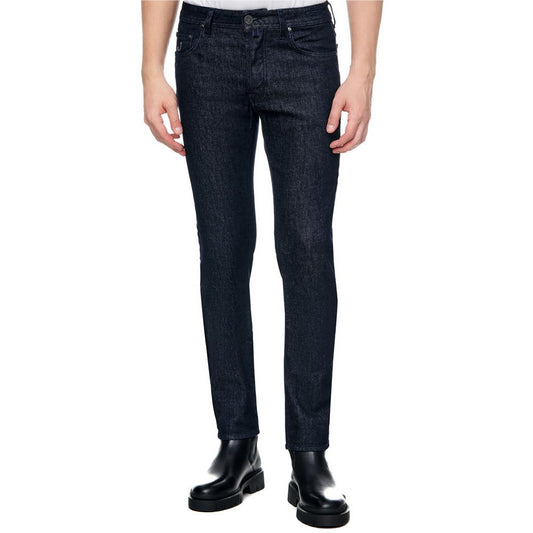 Blå bomulds herrejeans