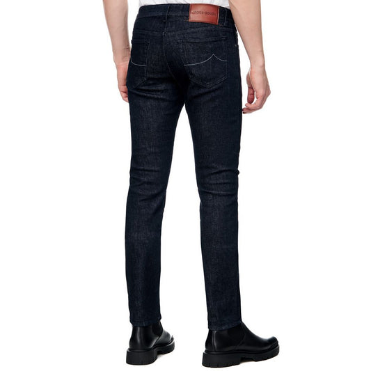 Blå bomulds herrejeans