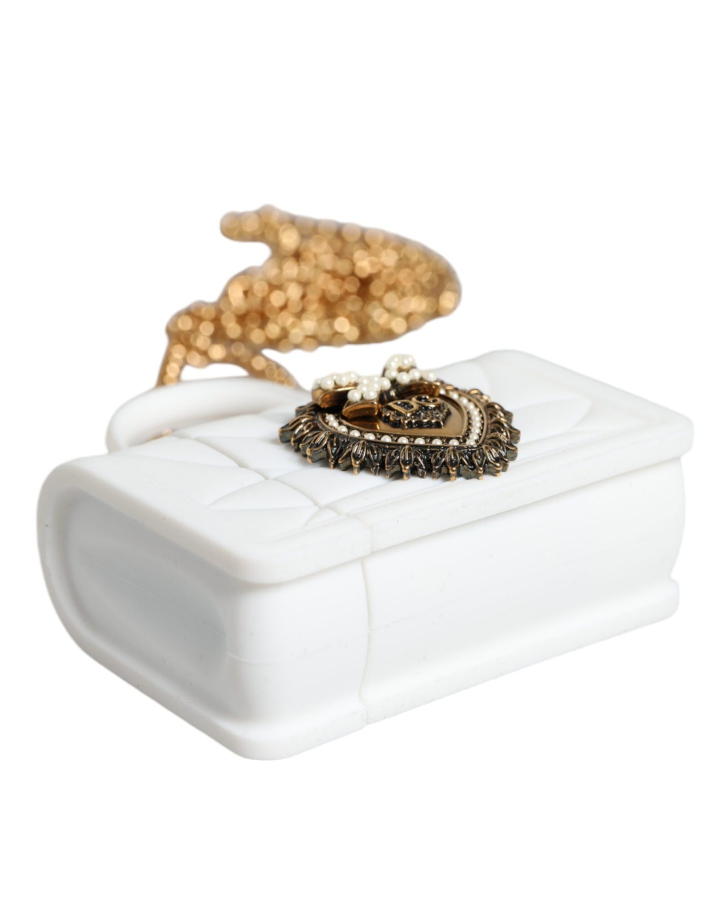 غطاء يد من السيليكون الأبيض على شكل قلب مقدس، جراب Airpod