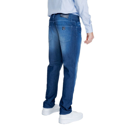 Blå bomulds skinny bukser