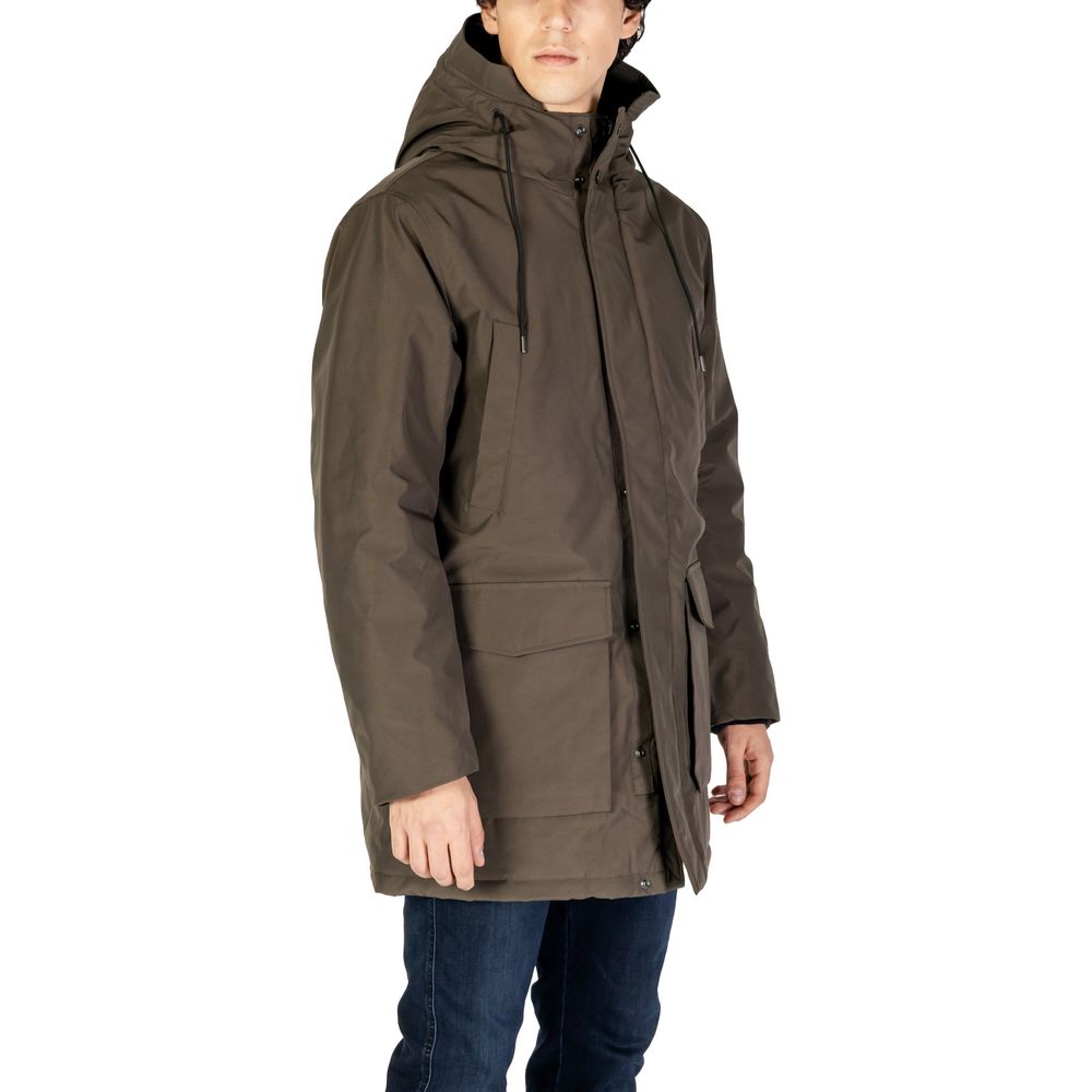 Grøn polyamid parka
