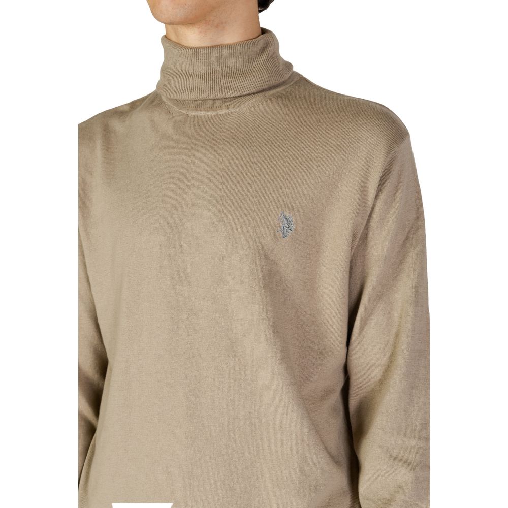 Beige Cotton Turtleneck