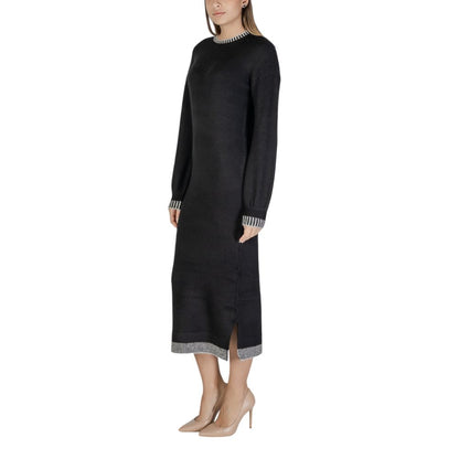 Black Polyester Midi