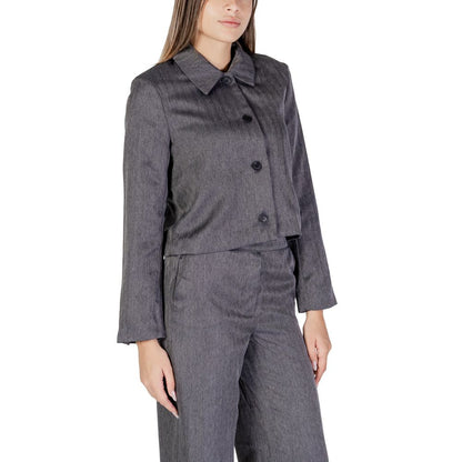 Gray Polyester Blazer