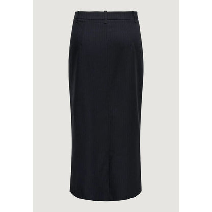 Gray Polyester Long Skirt