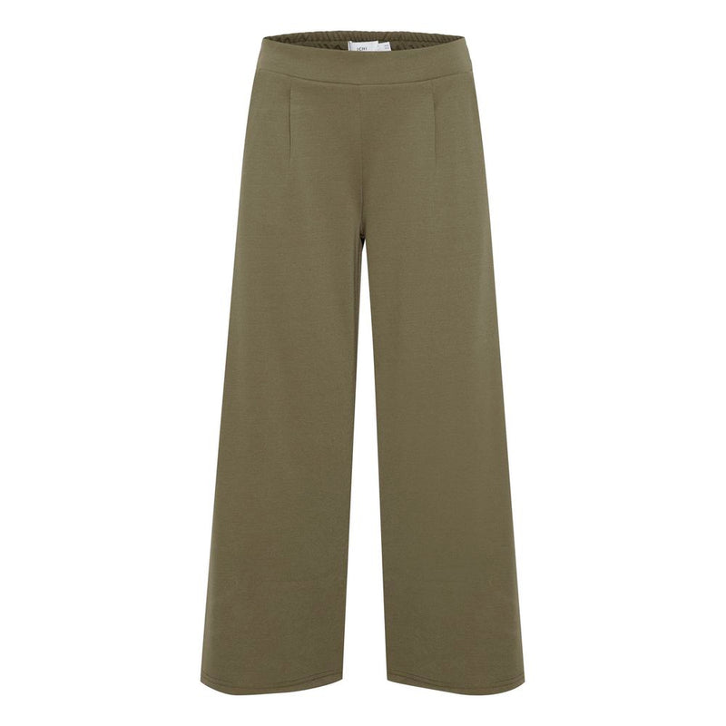 Green Recycled Polyester Flared Pants