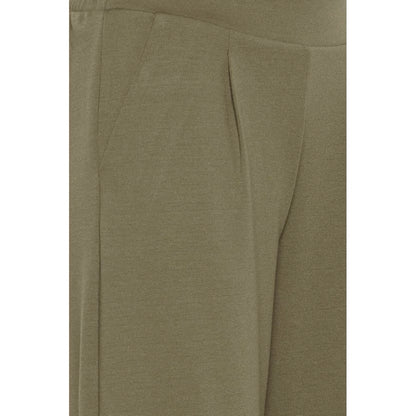 Green Recycled Polyester Flared Pants