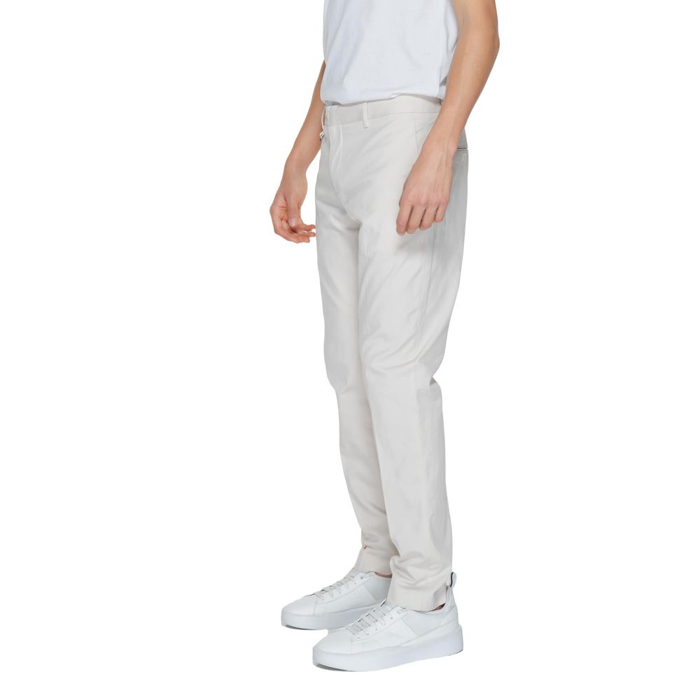 Beige Cotton Dress Pants