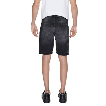 Black Cotton Bermuda Shorts