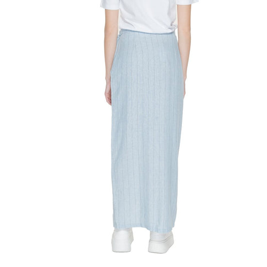 Blue Linen Long Skirt