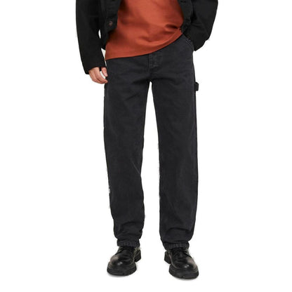 Black Cotton Relaxed Fit Jean