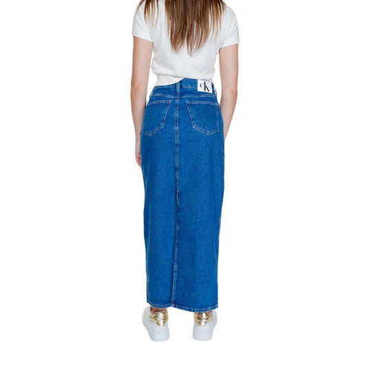 Blue Cotton Long Skirt
