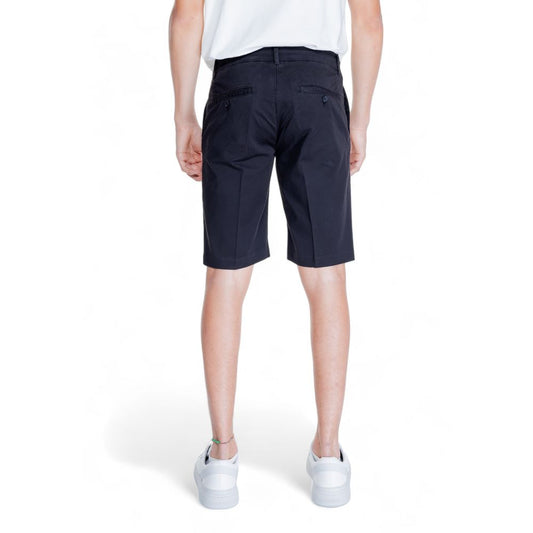 Black Cotton Bermuda Shorts