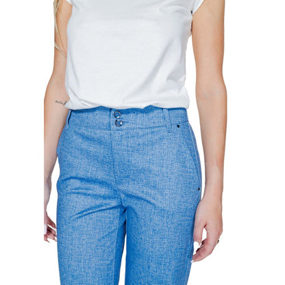 Blue Polyester Pant