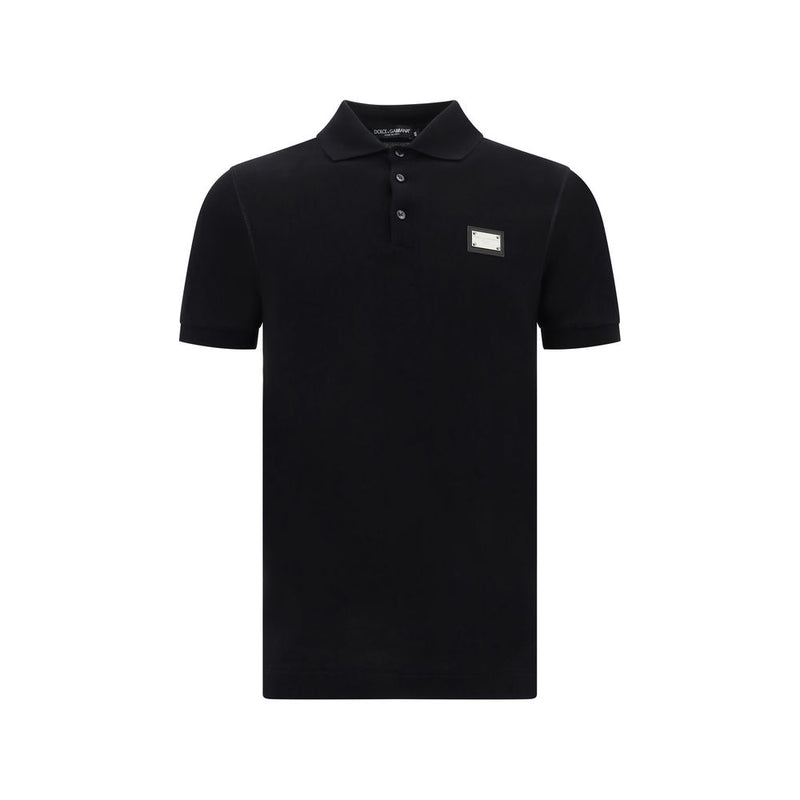 Black Cotton Polo Shirt