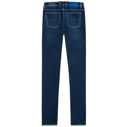 Blå bomulds herrejeans