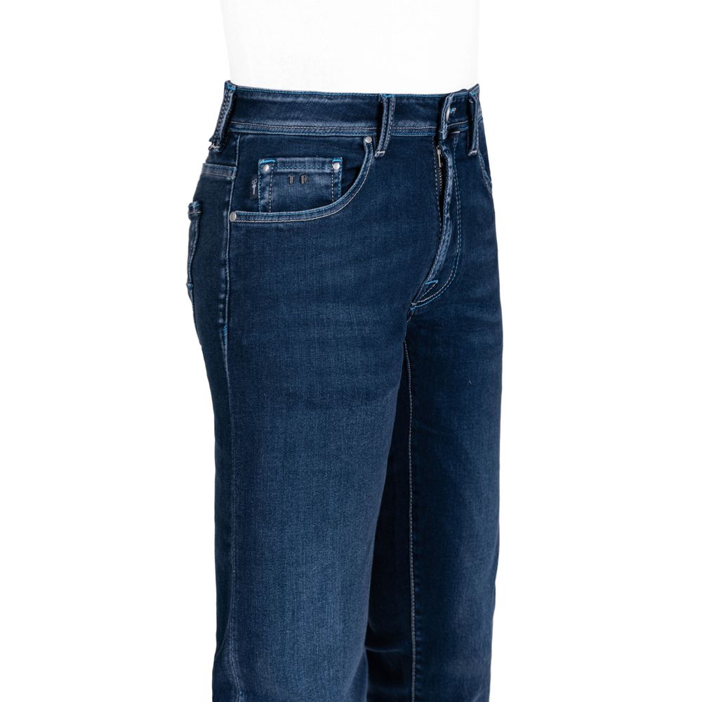 Blå bomulds herrejeans